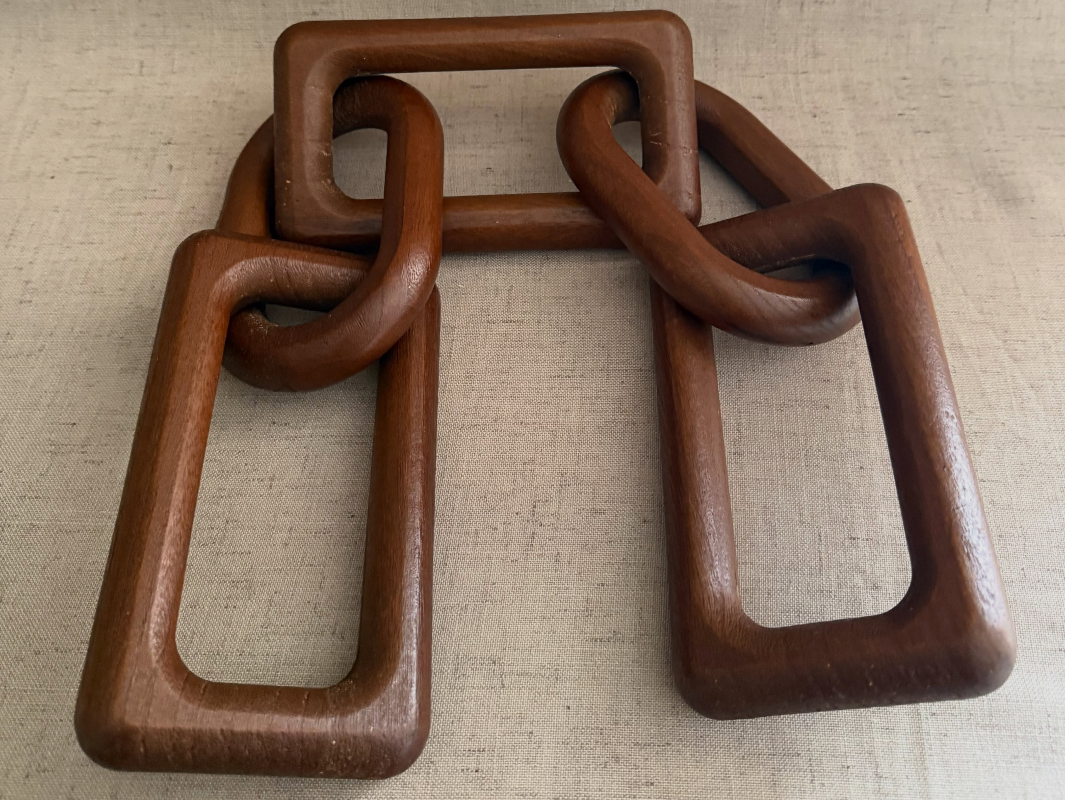 Cadena decorativa de eslabones de madera