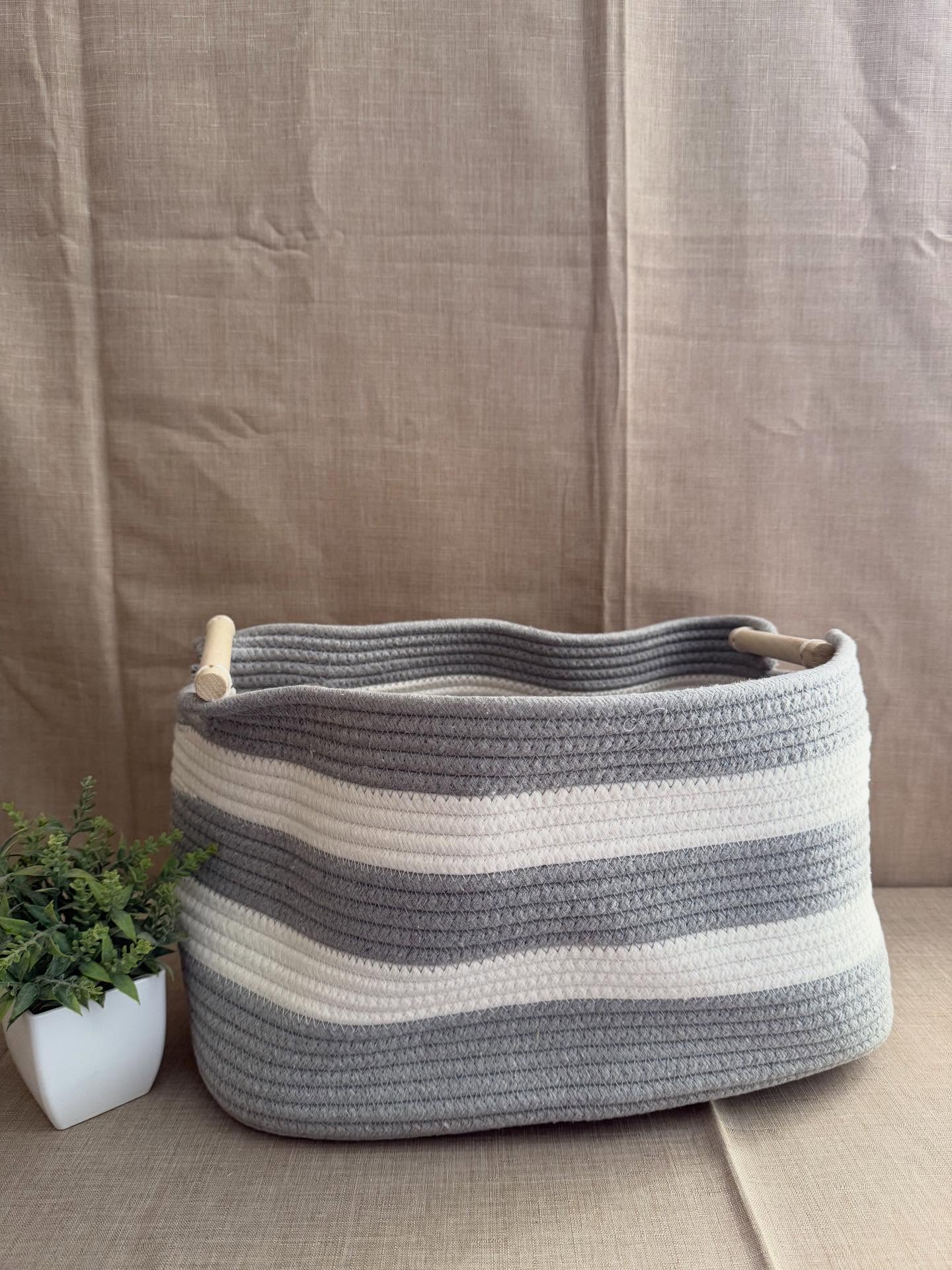 Cesta de almacenamiento de cuerda de algodón