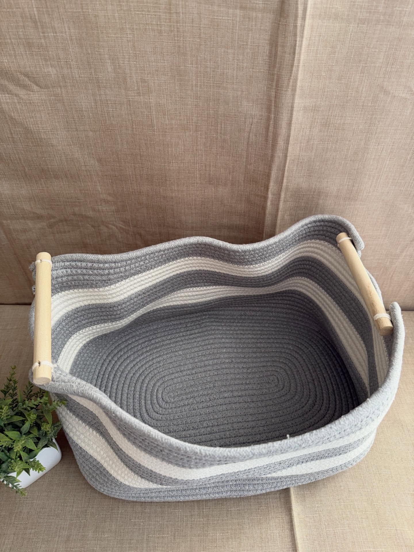 Cesta de almacenamiento de cuerda de algodón