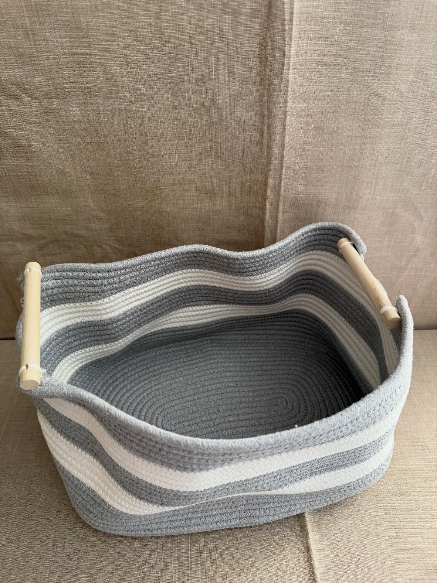 Cesta de almacenamiento de cuerda de algodón