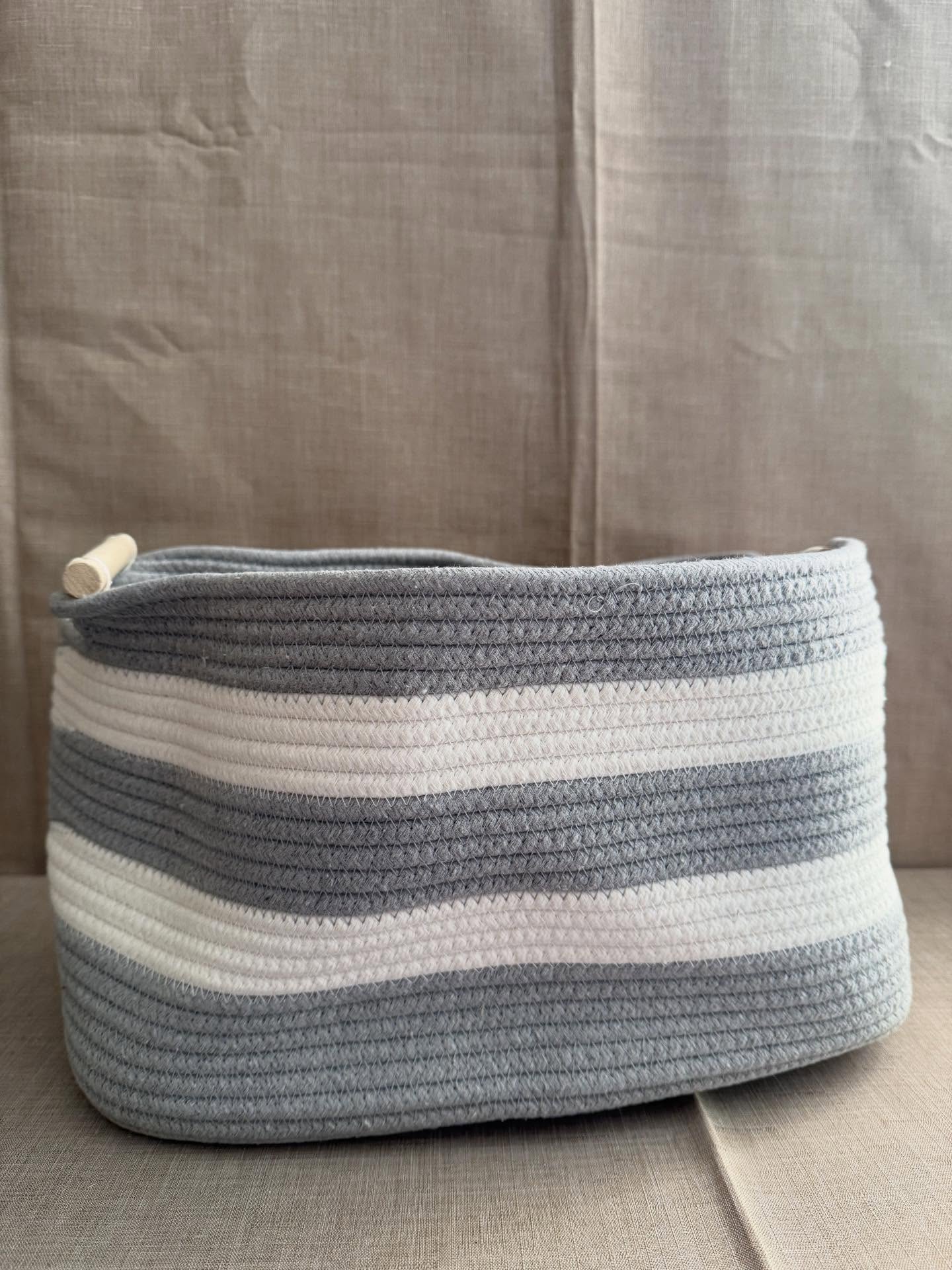 Cesta de almacenamiento de cuerda de algodón