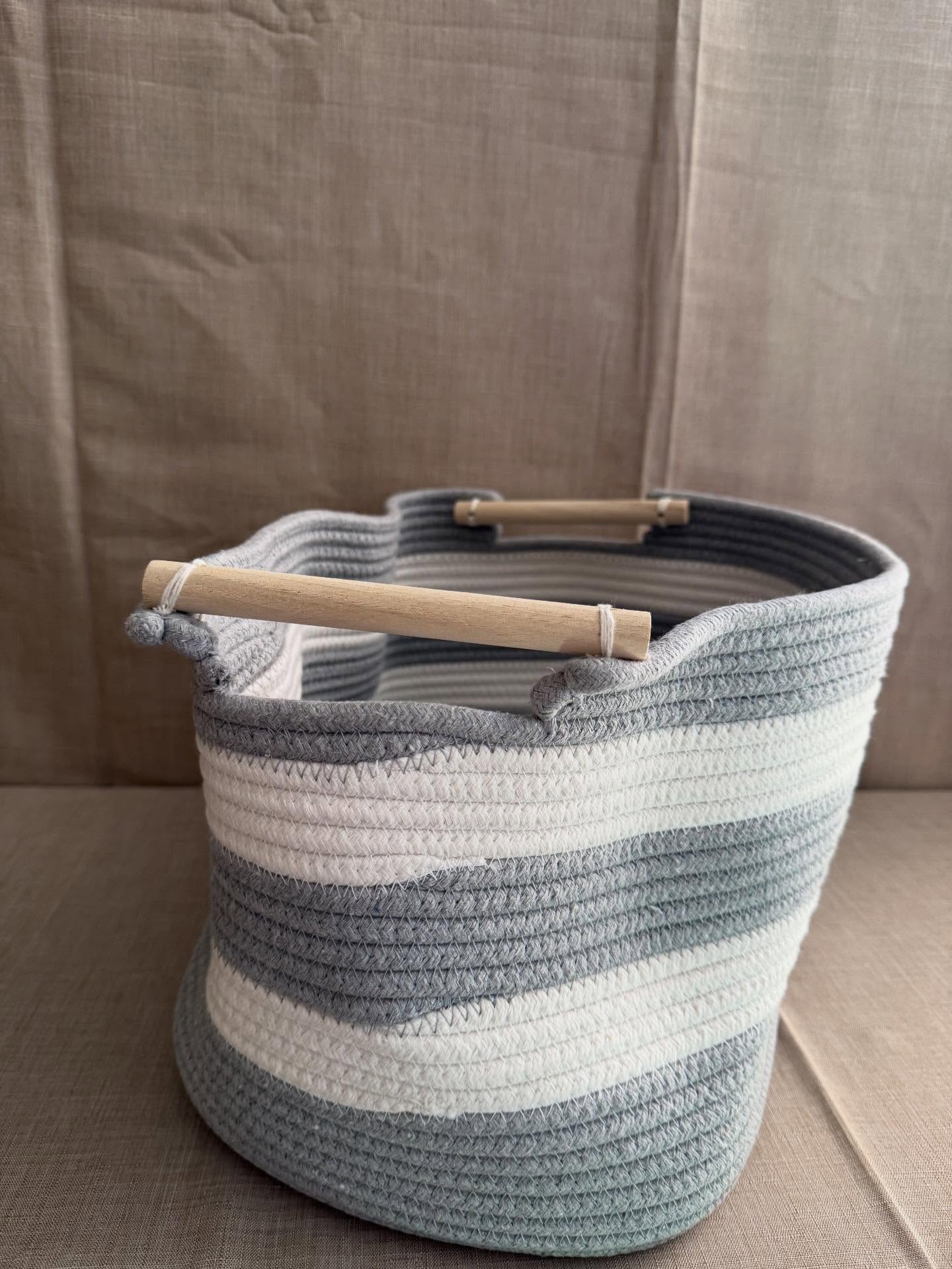 Cesta de almacenamiento de cuerda de algodón
