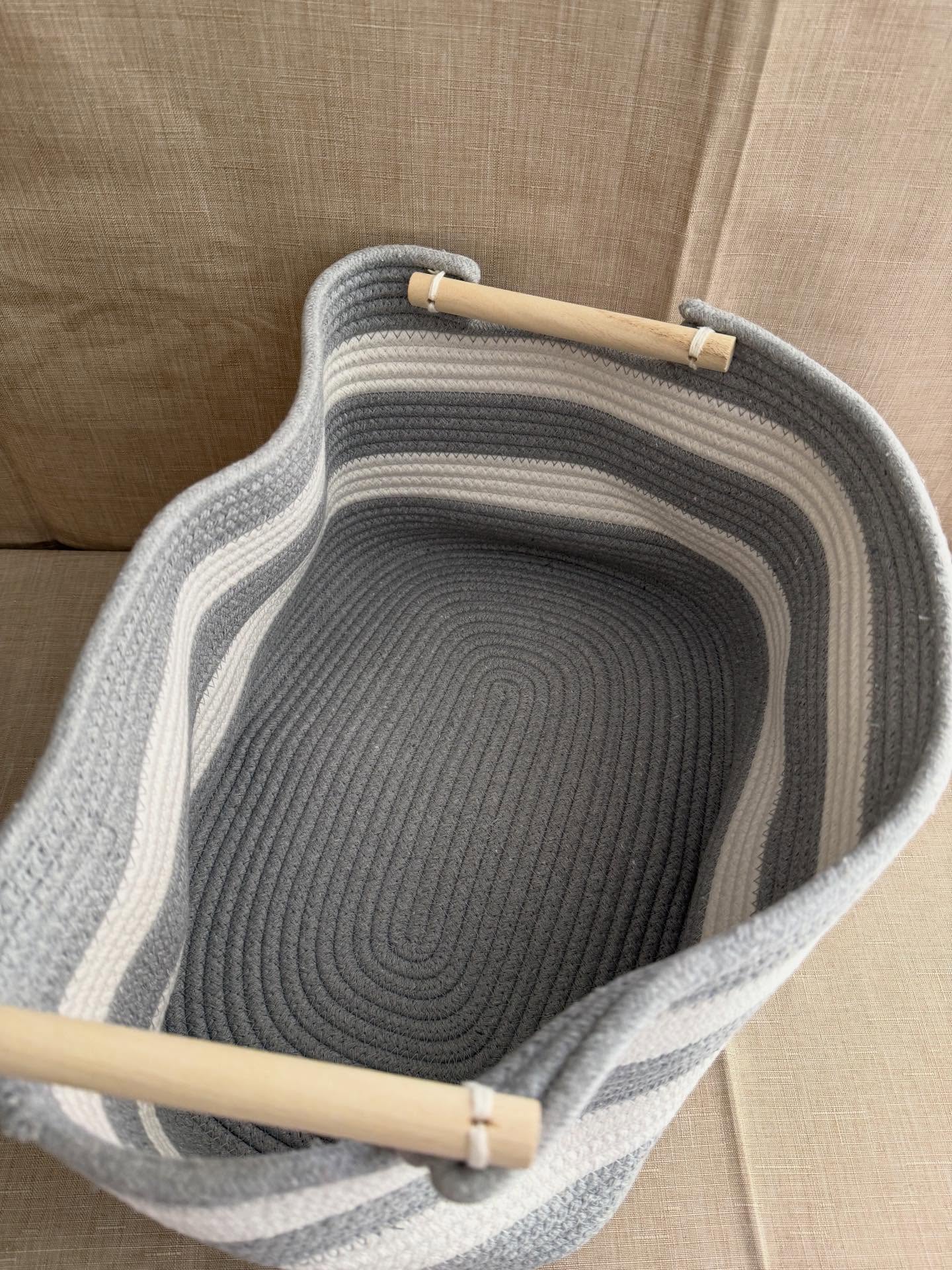 Cesta de almacenamiento de cuerda de algodón