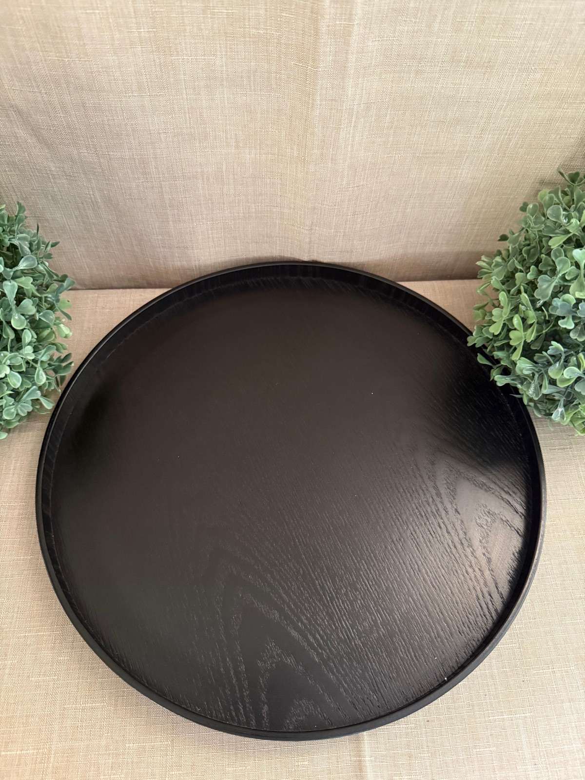Bandeja Madera Negra Circular