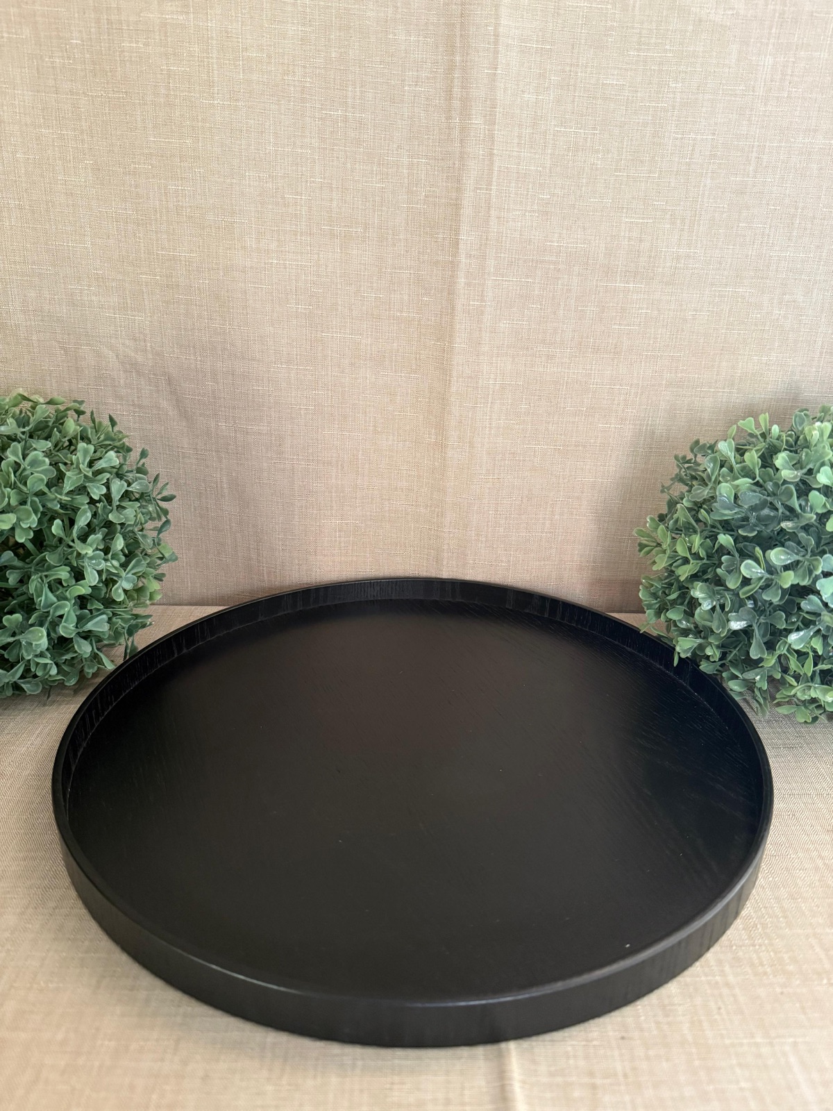 Bandeja Madera Negra Circular