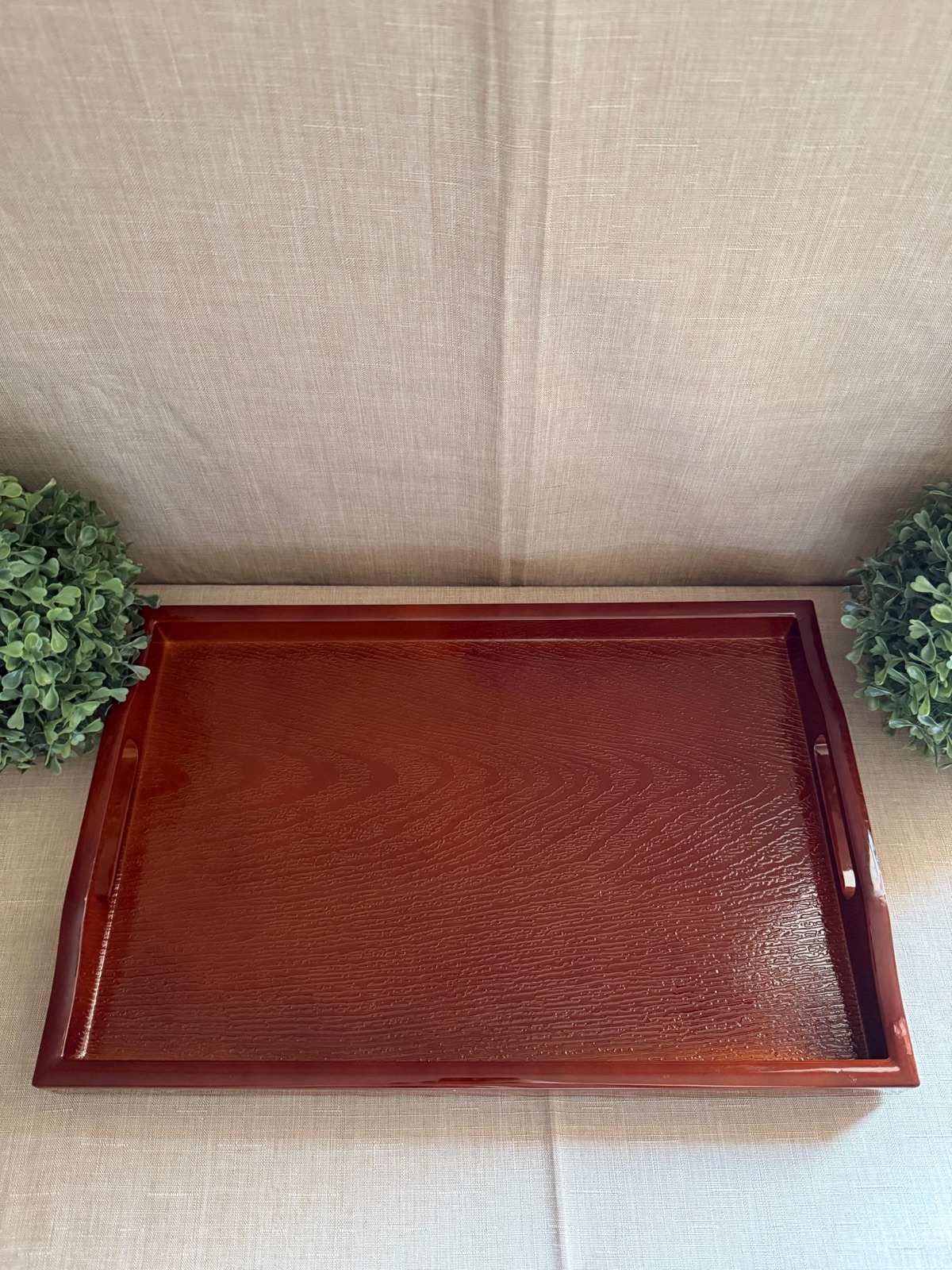 Bandeja Rectangular Madera Rojiza