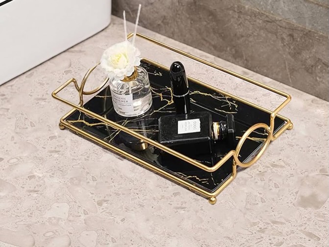 Bandeja de mostrador de baño está hecha de material de