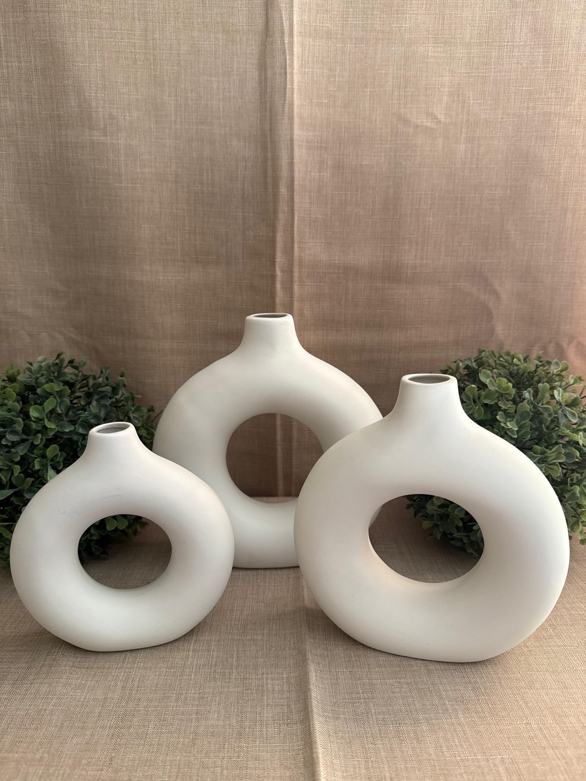 Set de 3 Jarrones Dona Blancos