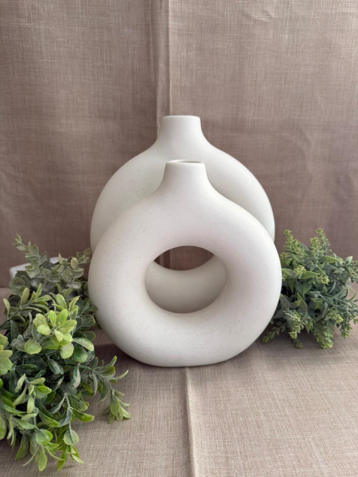 Set de 2 Jarrones Dona Blancos Lisos