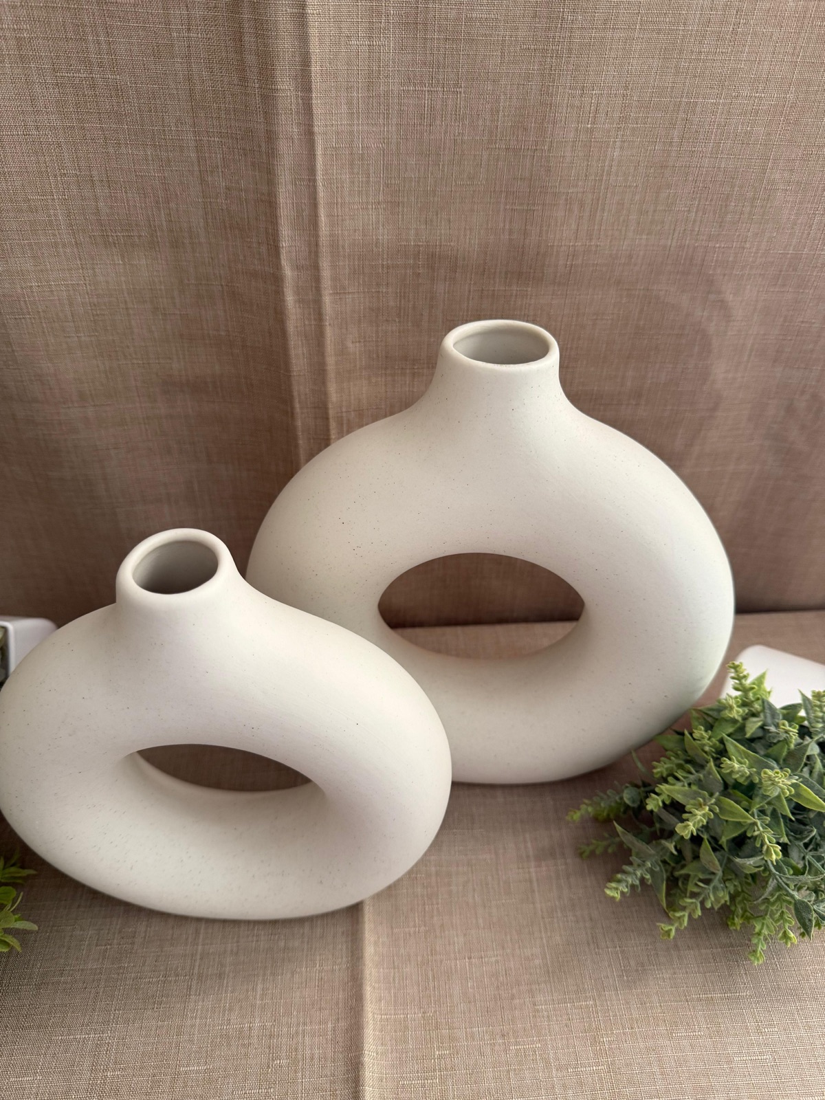 Set de 2 Jarrones Dona Blancos Lisos