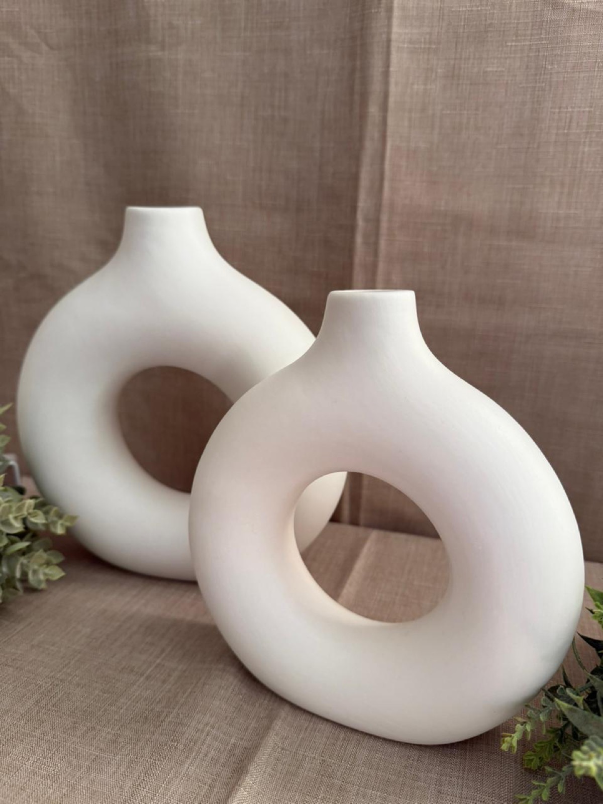 Set de 2 Jarrones Dona Blancos Lisos