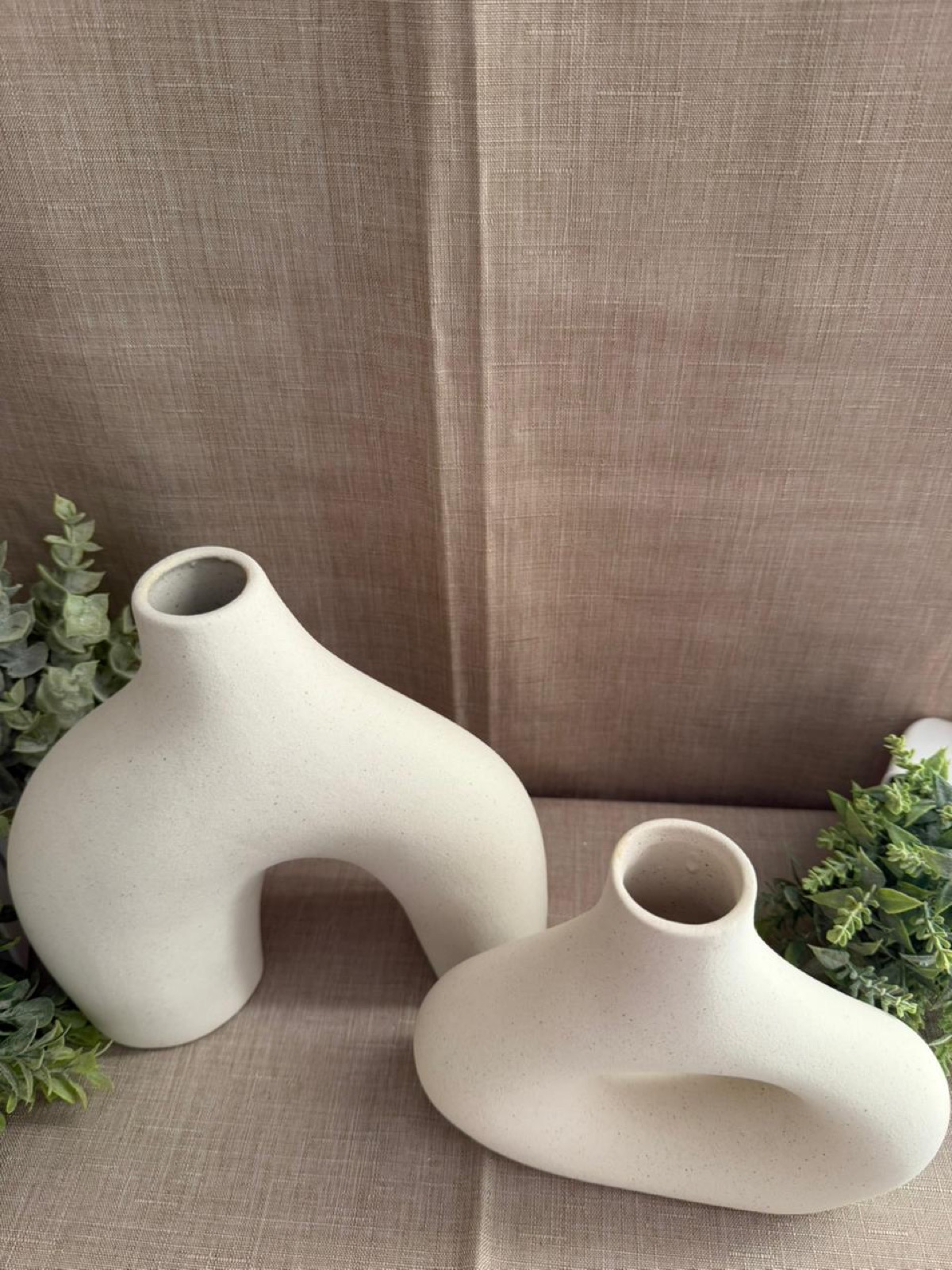 Set de 2 Jarrones Blancos Orgánicos