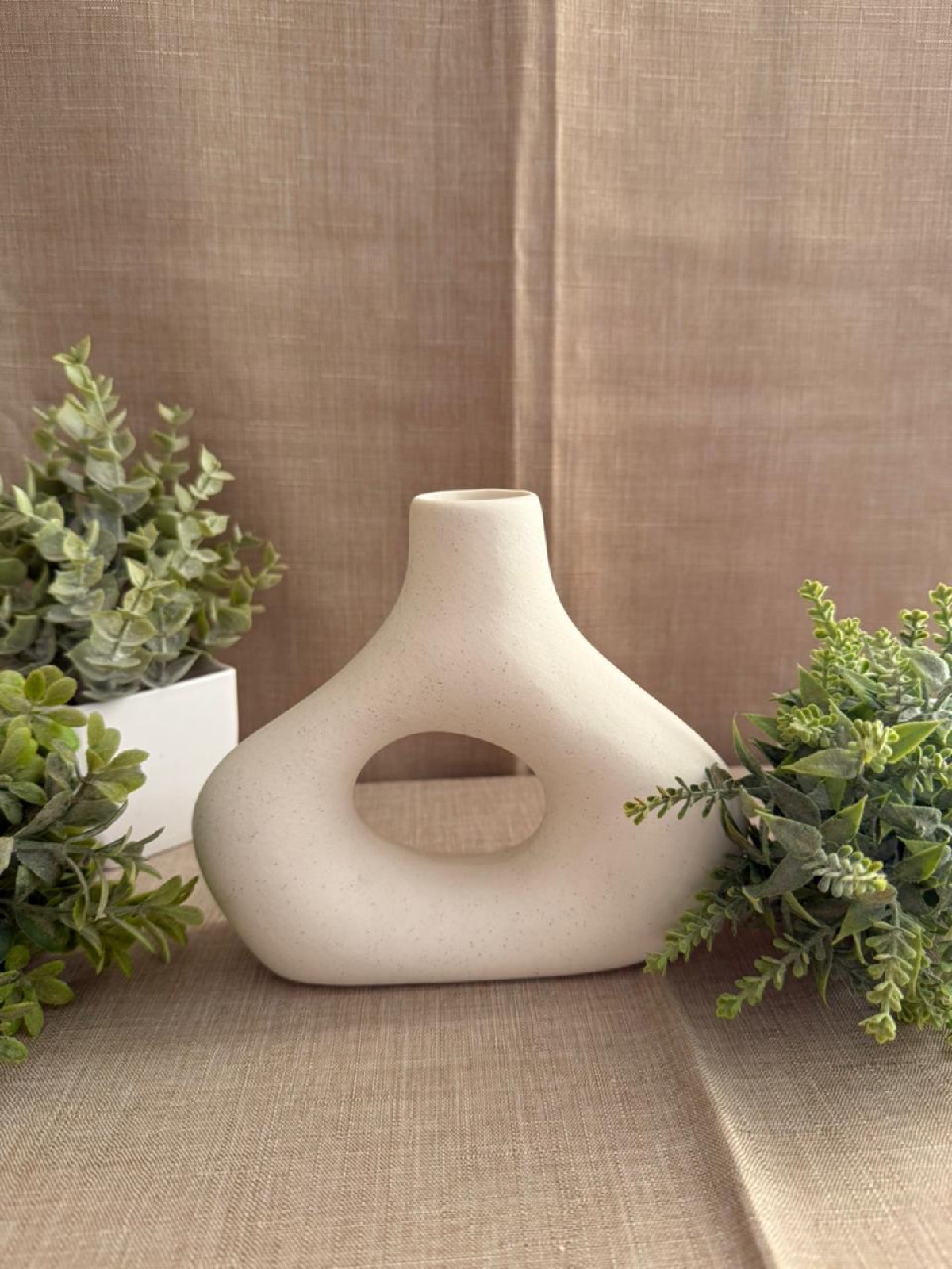 Set de 2 Jarrones Blancos Orgánicos