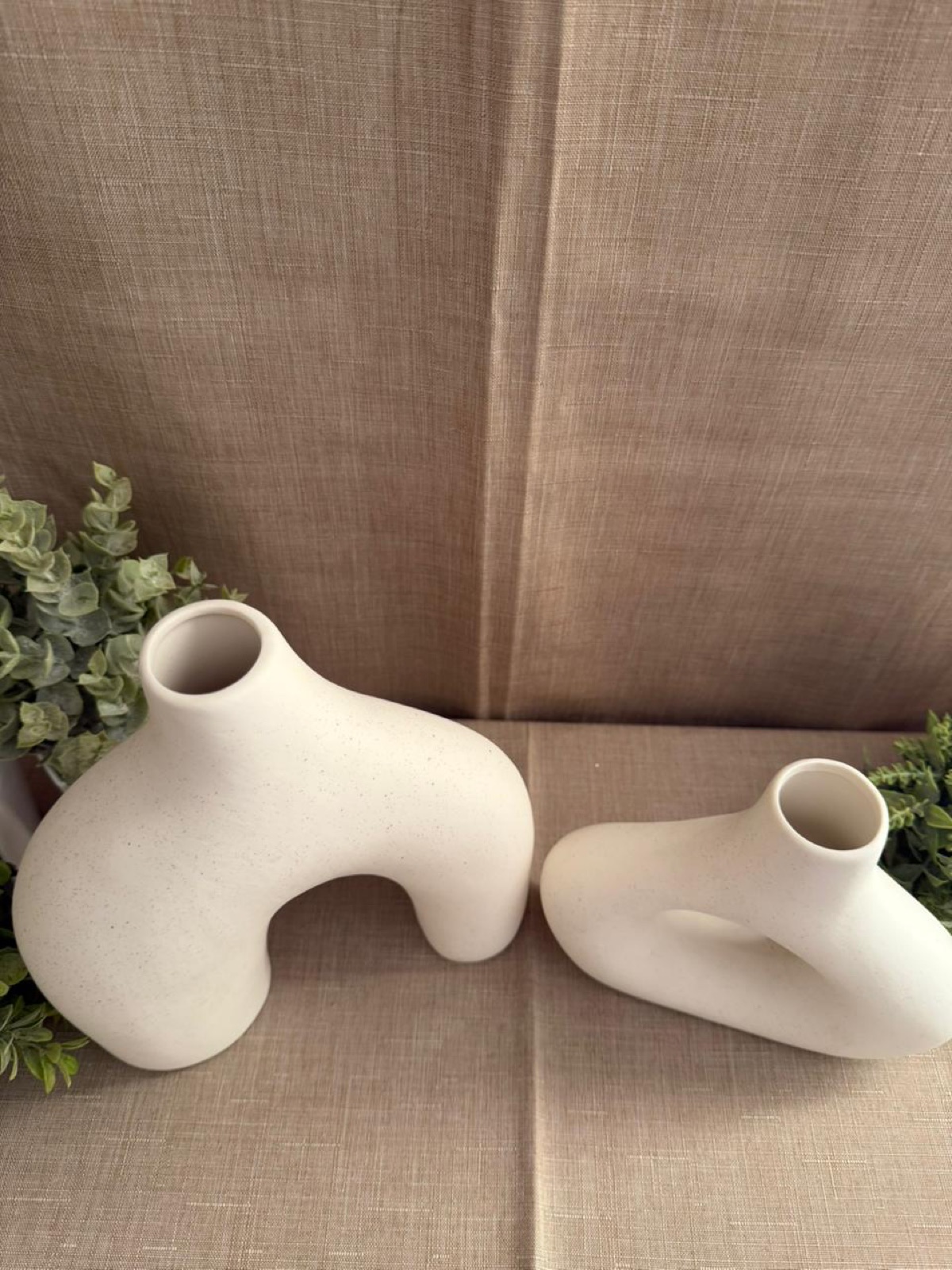 Set de 2 Jarrones Blancos Orgánicos