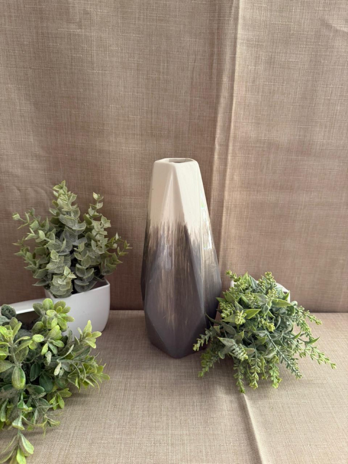Set de 2 Jarrones Origami Gris Degradado
