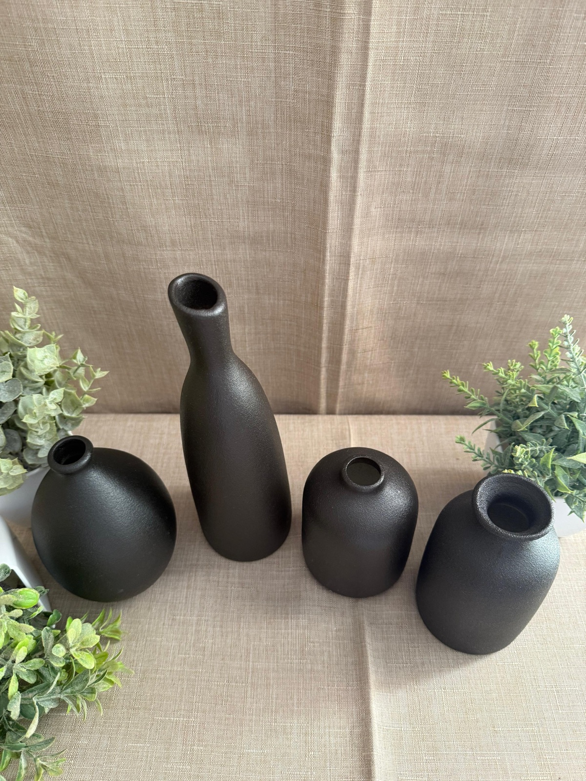 Set de 4 Mini Jarrones Negros