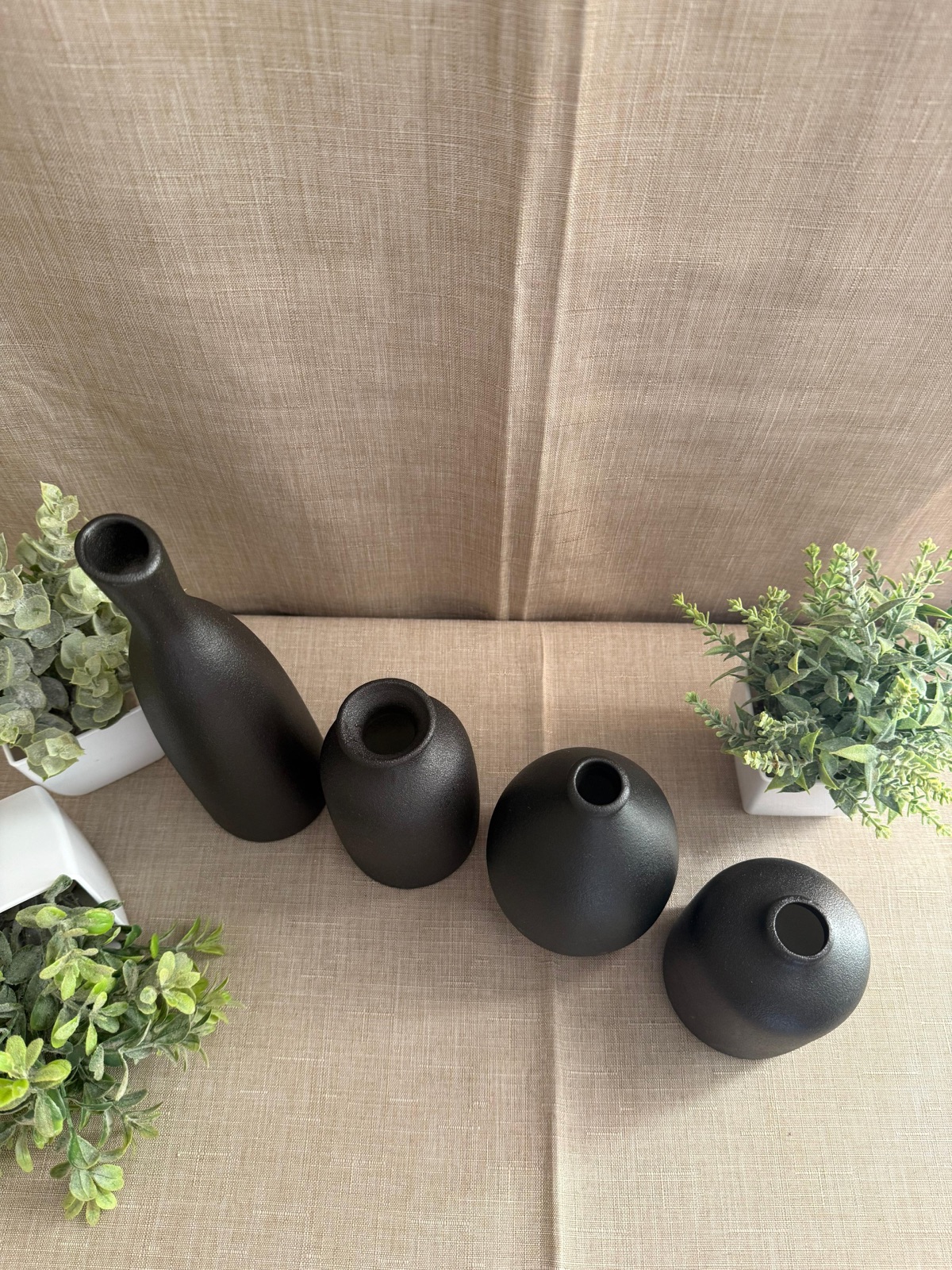 Set de 4 Mini Jarrones Negros