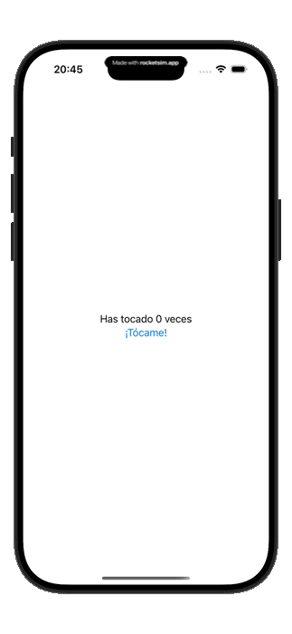 GIF mostrando el contador incrementándose al tocar el botón