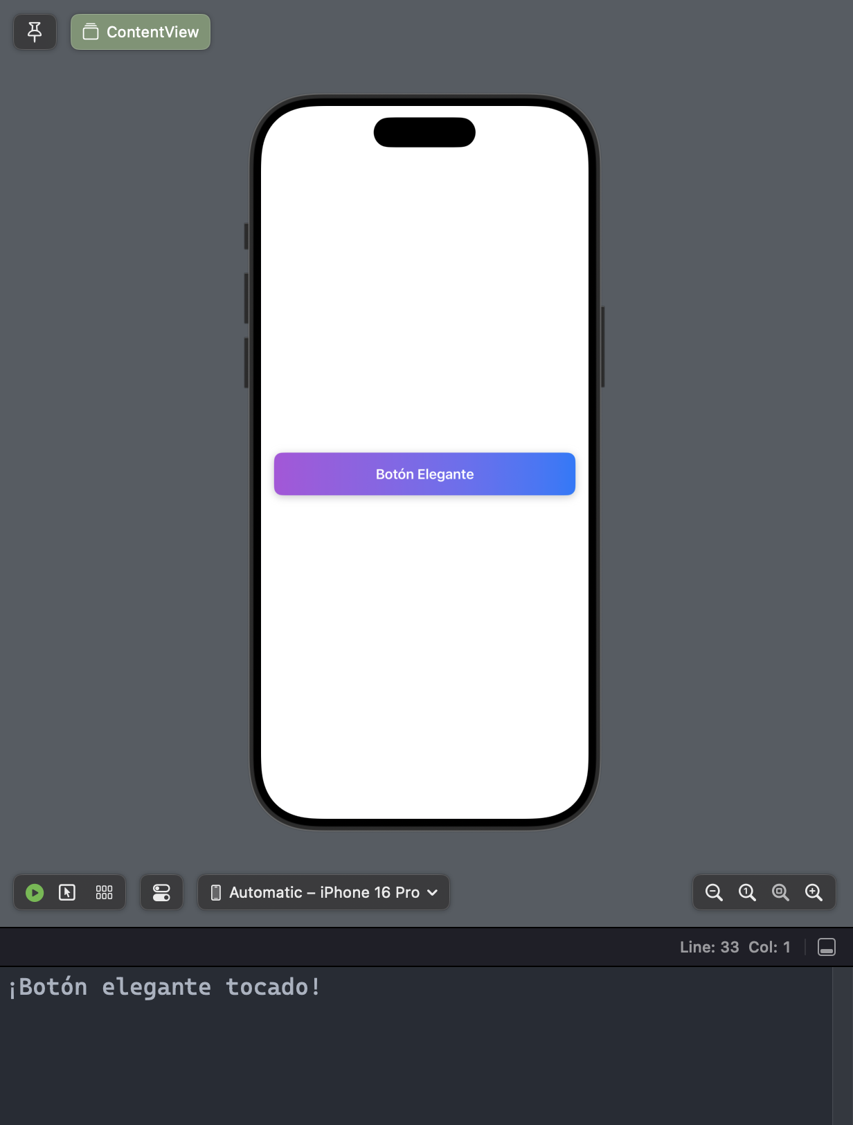 Botón con un gradiente de fondo