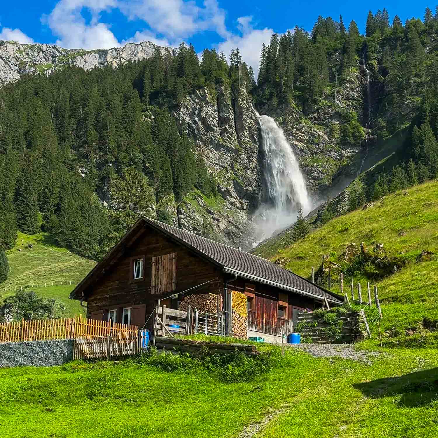 Alpine Hut Stäubi Falls