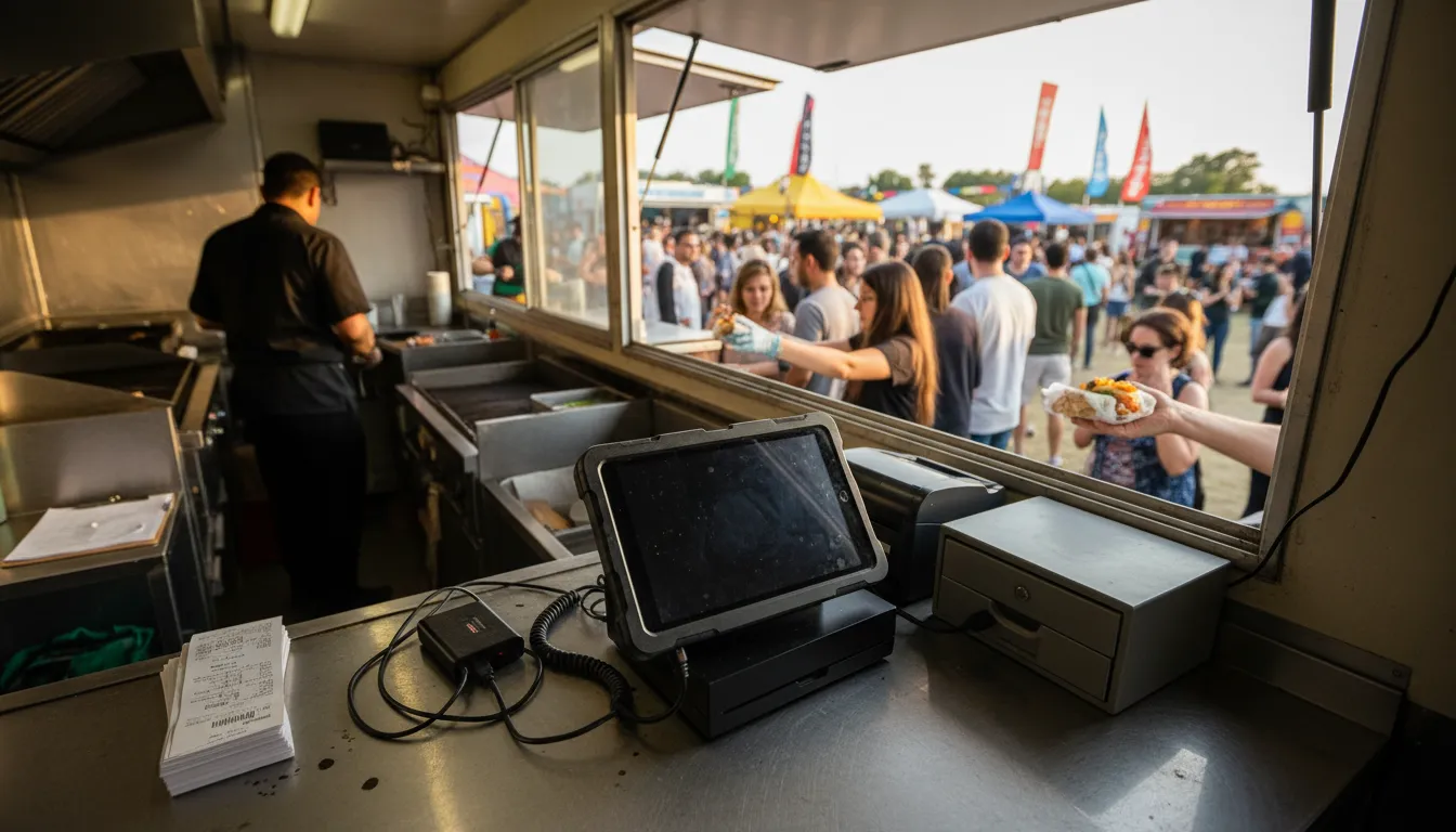 Photograph illustrating pos system for food trucks