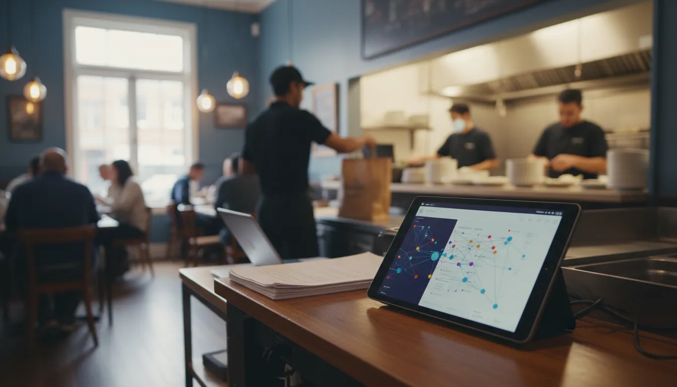 Photograph illustrating ai pos system integration with toast square clover