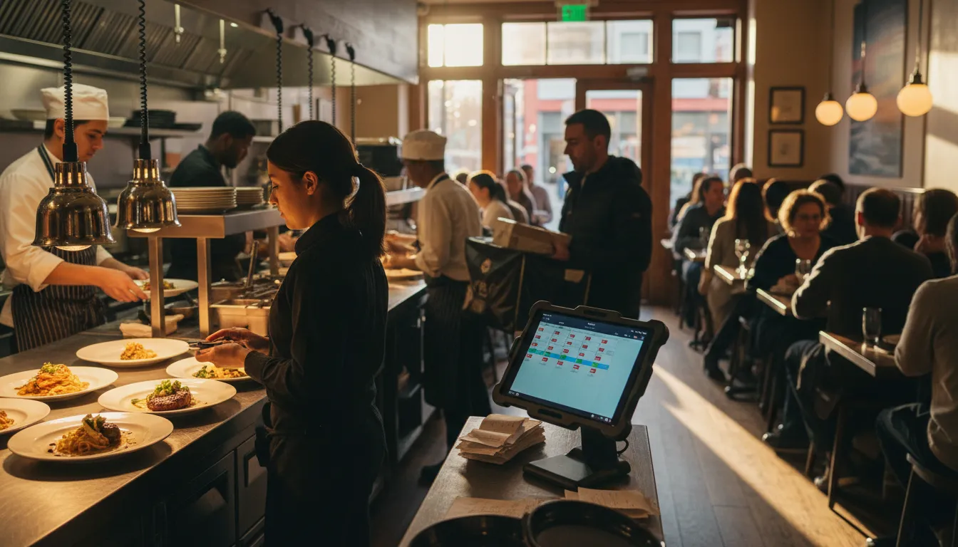 Photograph illustrating ai pos system for busy restaurant order management