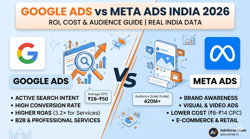 Budget split recommendations Google vs Meta by business type