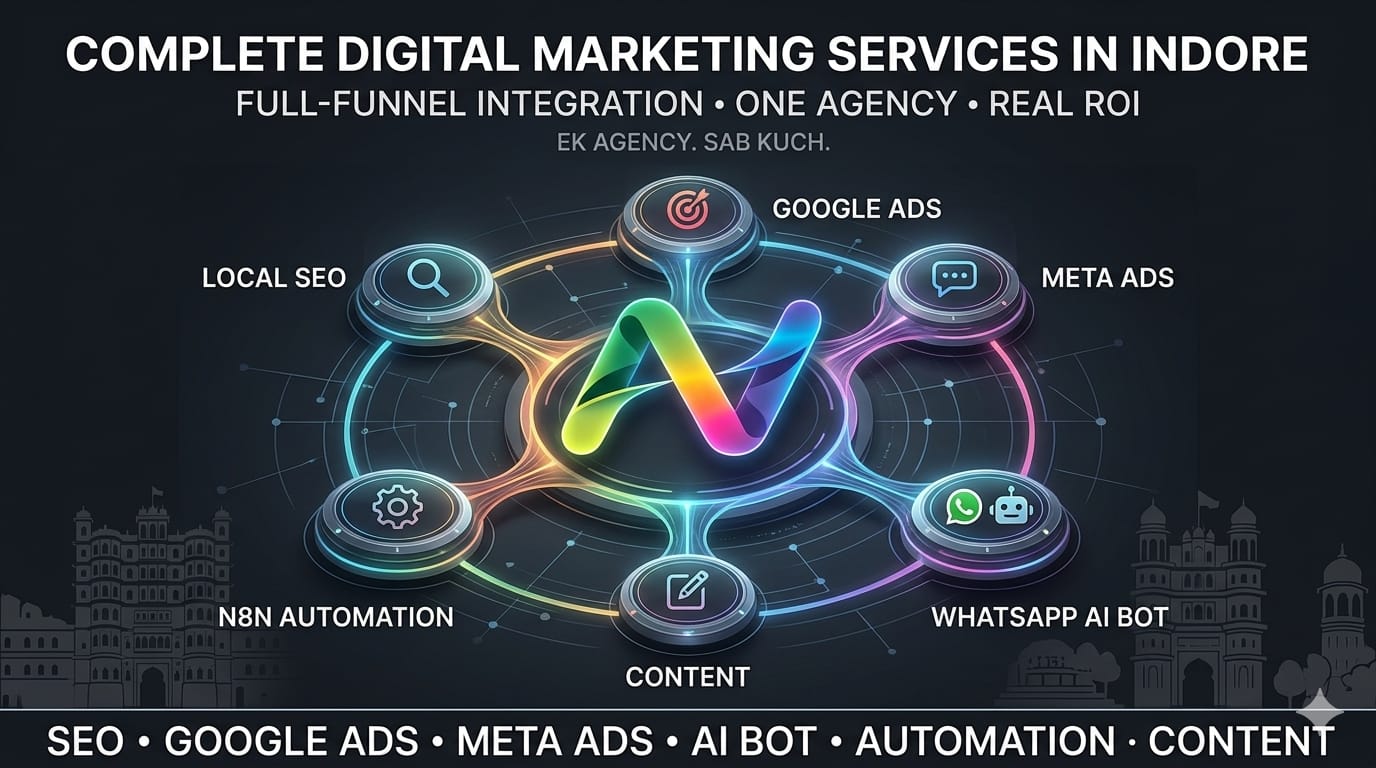 Complete Digital Marketing Services in Indore: SEO, Ads, WhatsApp Bots & AI Automation — All Under One Roof
