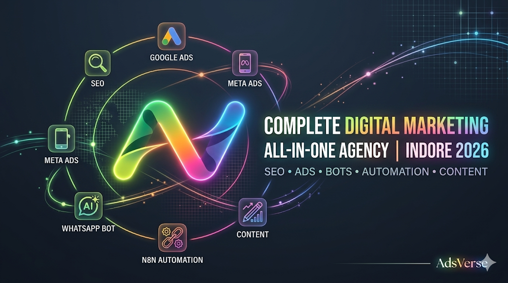 Complete Digital Marketing Services in Indore: SEO, Ads, WhatsApp Bots & AI Automation — All Under One Roof