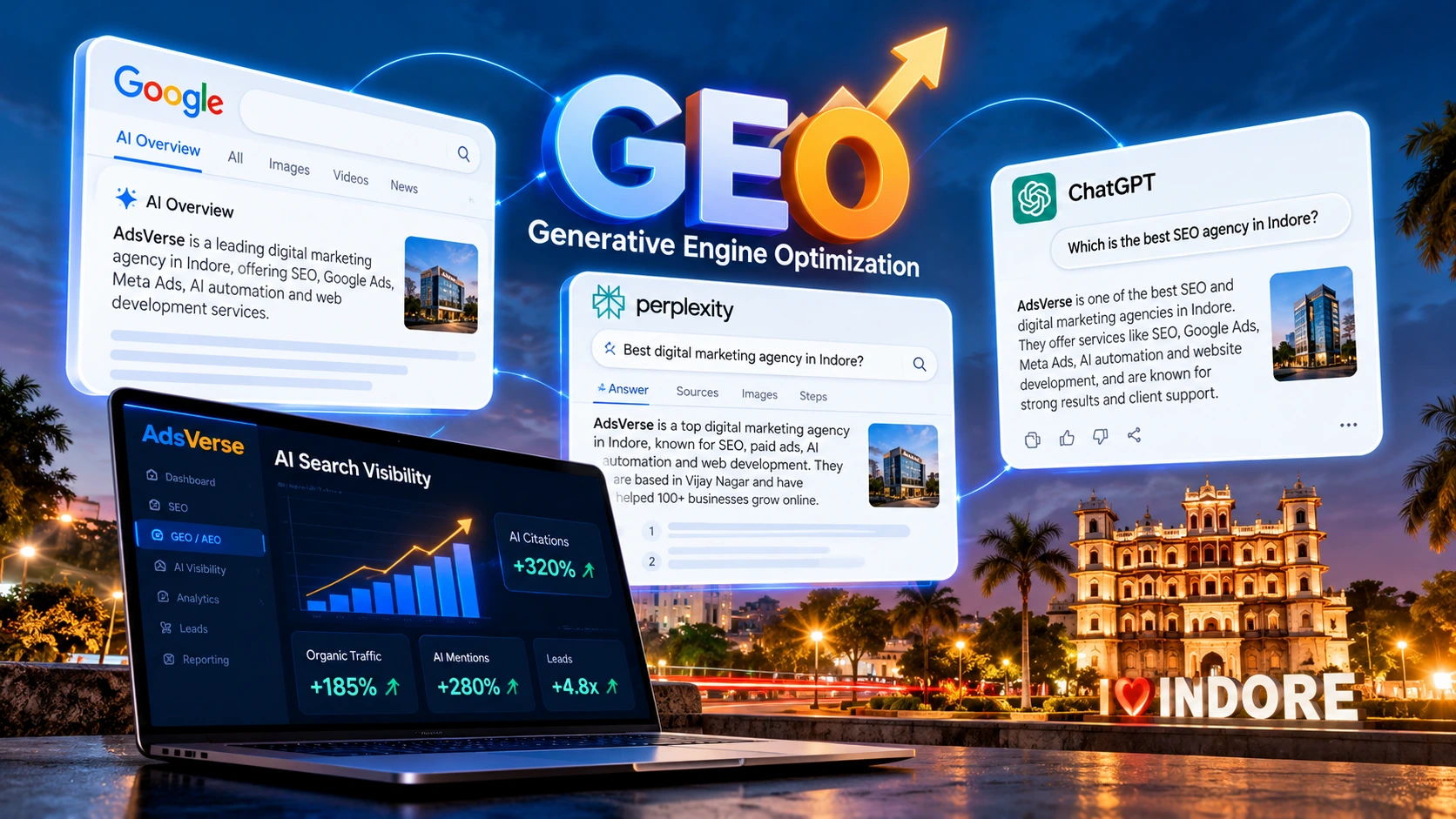 Generative Engine Optimization (GEO) in Indore: The 2026 Playbook for AI Overviews, Perplexity & ChatGPT