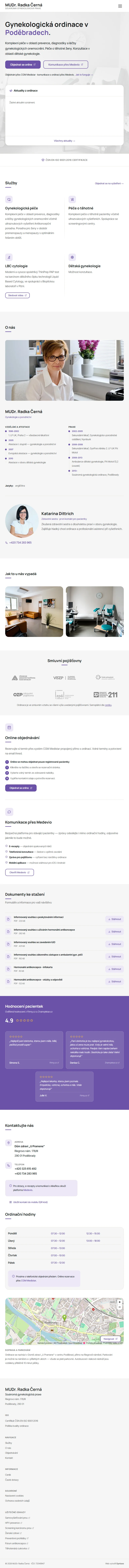 gynekologiecerna.cz — celá stránka, tablet