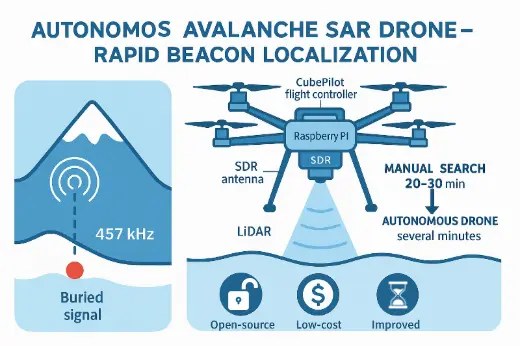 An Autonomous Drone for Avalanche Search and Rescue: Integrating ArduPilot and Tracking-Beacon Detection's Icon