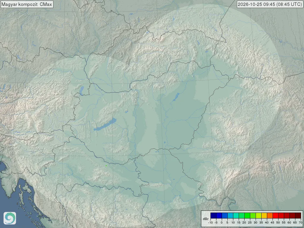 Magyarországi esőradar-kép, 09:45