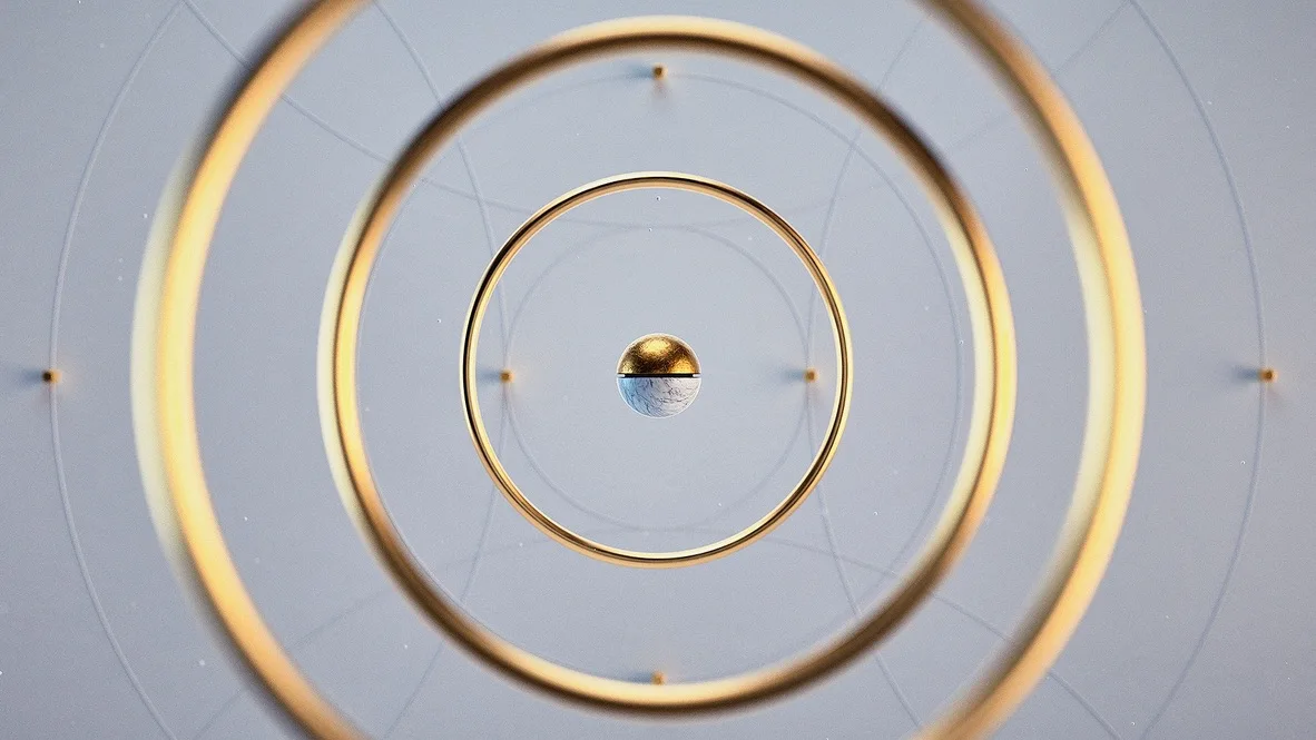 A soft sculptural world with gold details created for the mBank Private Banking visual system.