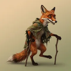 Portrait illustration of The Fox from The Adventures of Pinocchio