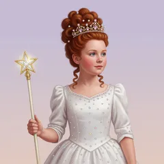 Portrait illustration of Glinda from The Wonderful Wizard of Oz