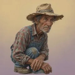 Portrait illustration of Uncle Henry from The Wonderful Wizard of Oz