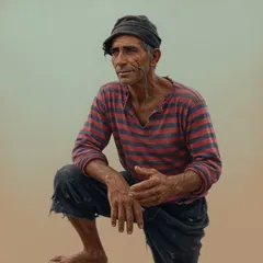 Portrait illustration of Israel Hands from Treasure Island