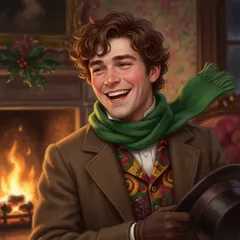 Portrait illustration of Fred from A Christmas Carol