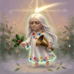 Portrait illustration of The Ghost of Christmas Past from A Christmas Carol