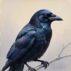 Portrait illustration of The Crow from Aesop's Fables