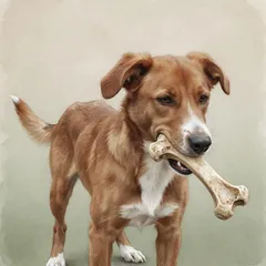 Portrait illustration of The Dog from Aesop's Fables