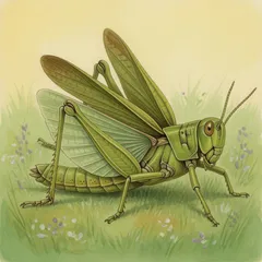 Portrait illustration of The Grasshopper from Aesop's Fables