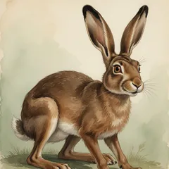 Portrait illustration of The Hare from Aesop's Fables
