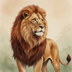 Portrait illustration of The Lion from Aesop's Fables