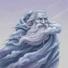 Portrait illustration of The North Wind from Aesop's Fables