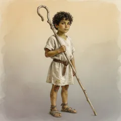 Portrait illustration of The Shepherd Boy from Aesop's Fables