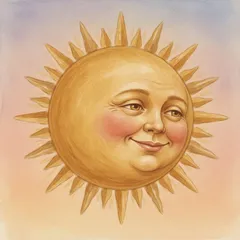 Portrait illustration of The Sun from Aesop's Fables