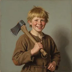 Portrait illustration of Dummling from Grimm's Fairy Tales